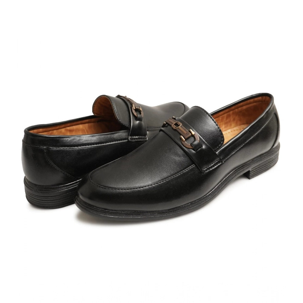 Generic Men's Casual Faux Leather Solid Slip-on Formal Shoes (Black)