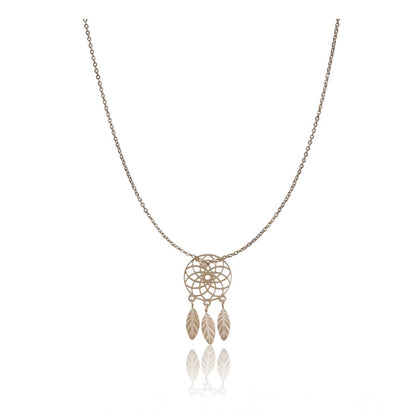 Generic Women's Stainless Steel Dream Catcher Pendent Delicate Chain (Gold Plated)